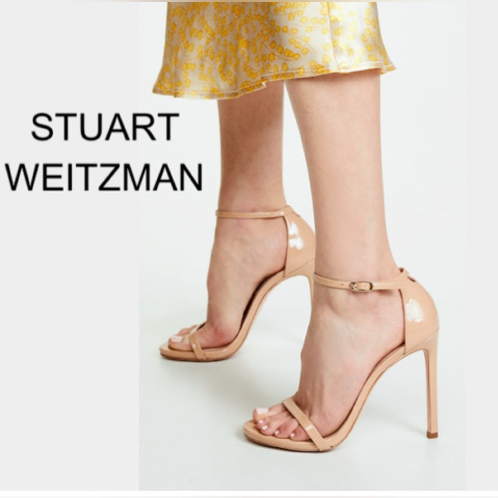 Like New Stuart Weitzman Nudist Tan Ankle Strap High Heels Sandals